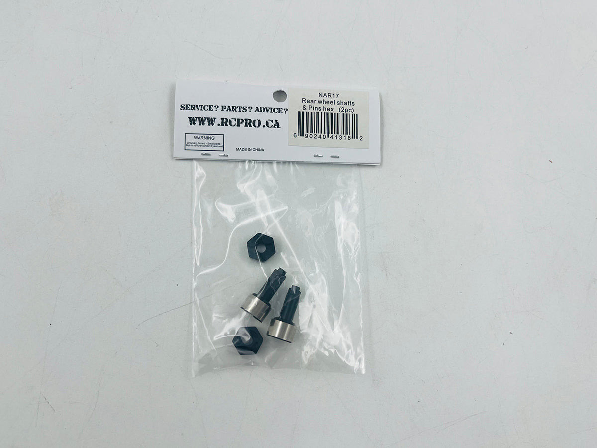 NARLY Rear wheel shafts & Pins hex(2pc) NAR17